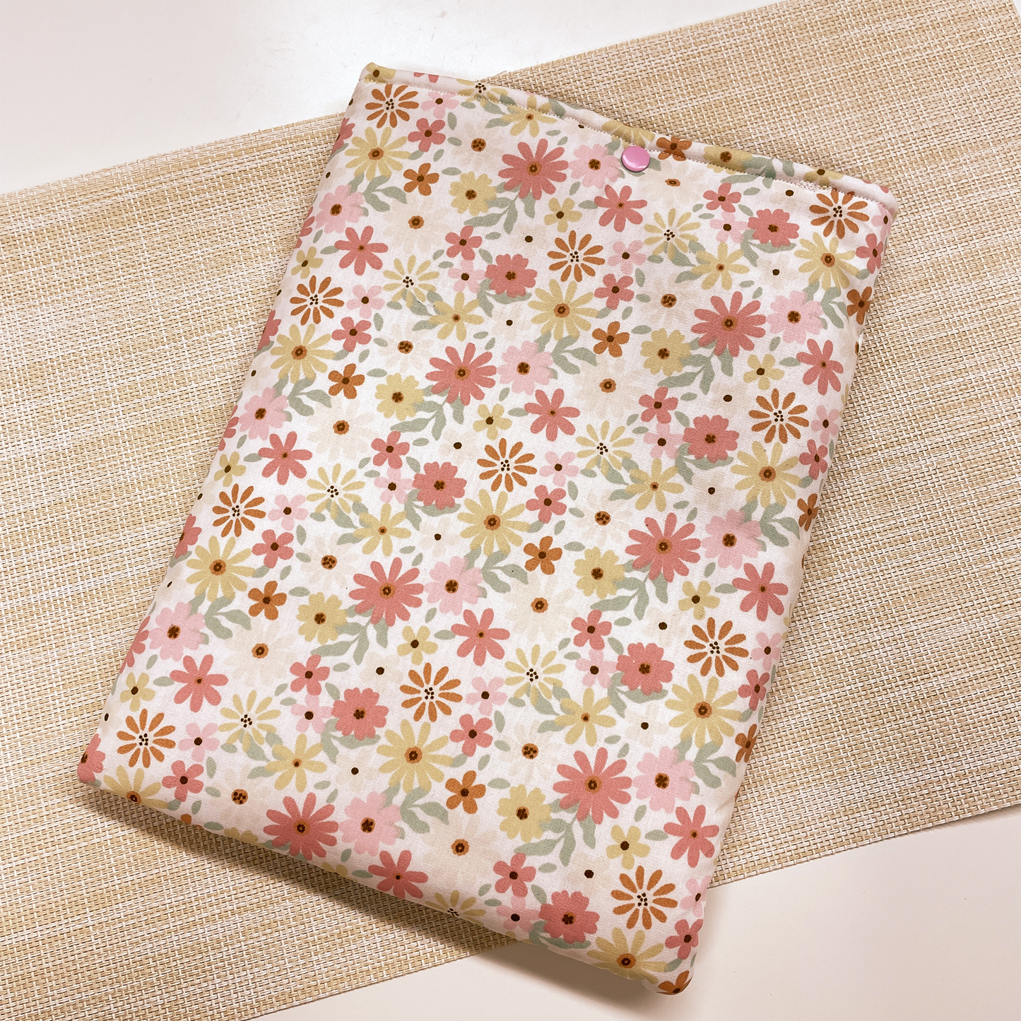 Booksleeve roze bloemen