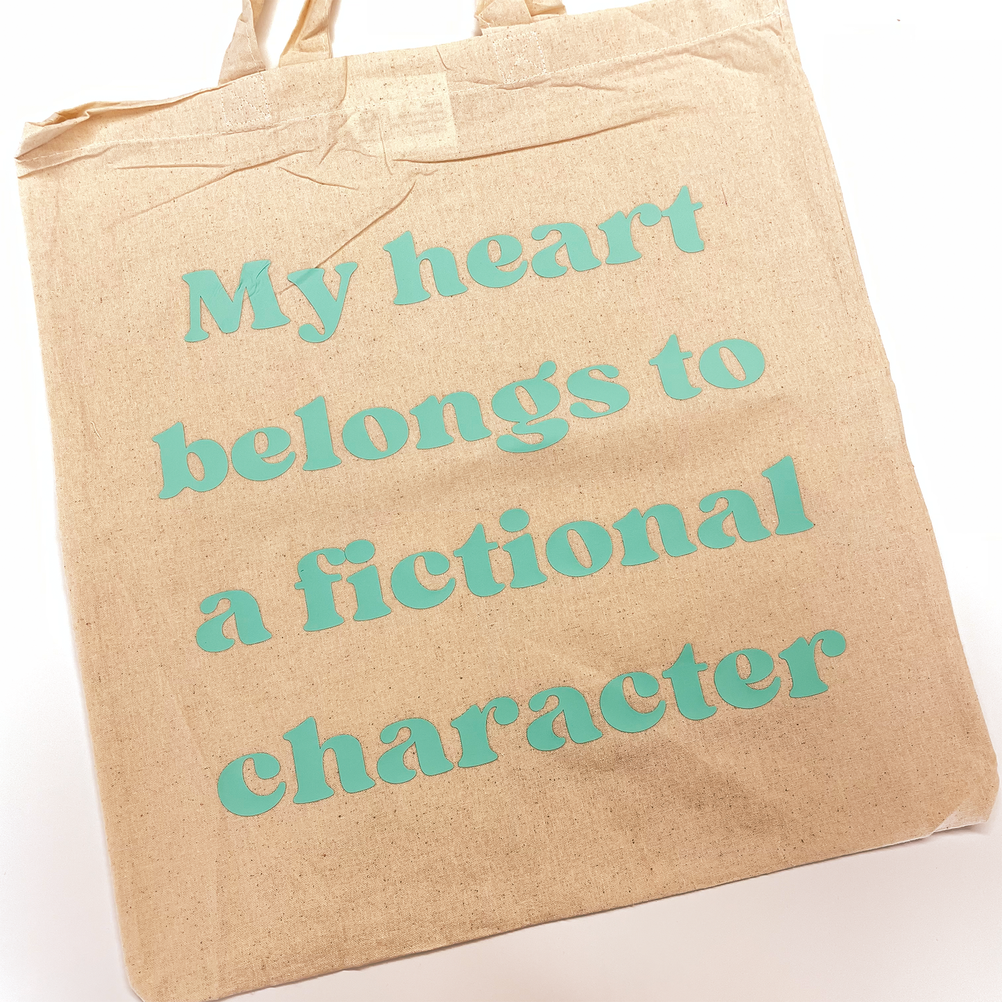 Tote bag 'My heart belongs to a fictional character'